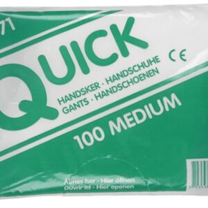 Engangshandske, Quick, One Size, transparent, LDPE, latexfri/smooth 100 stk.