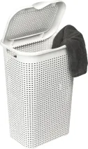 Vasketøjskurv Rattanlook, 50 L, hvid